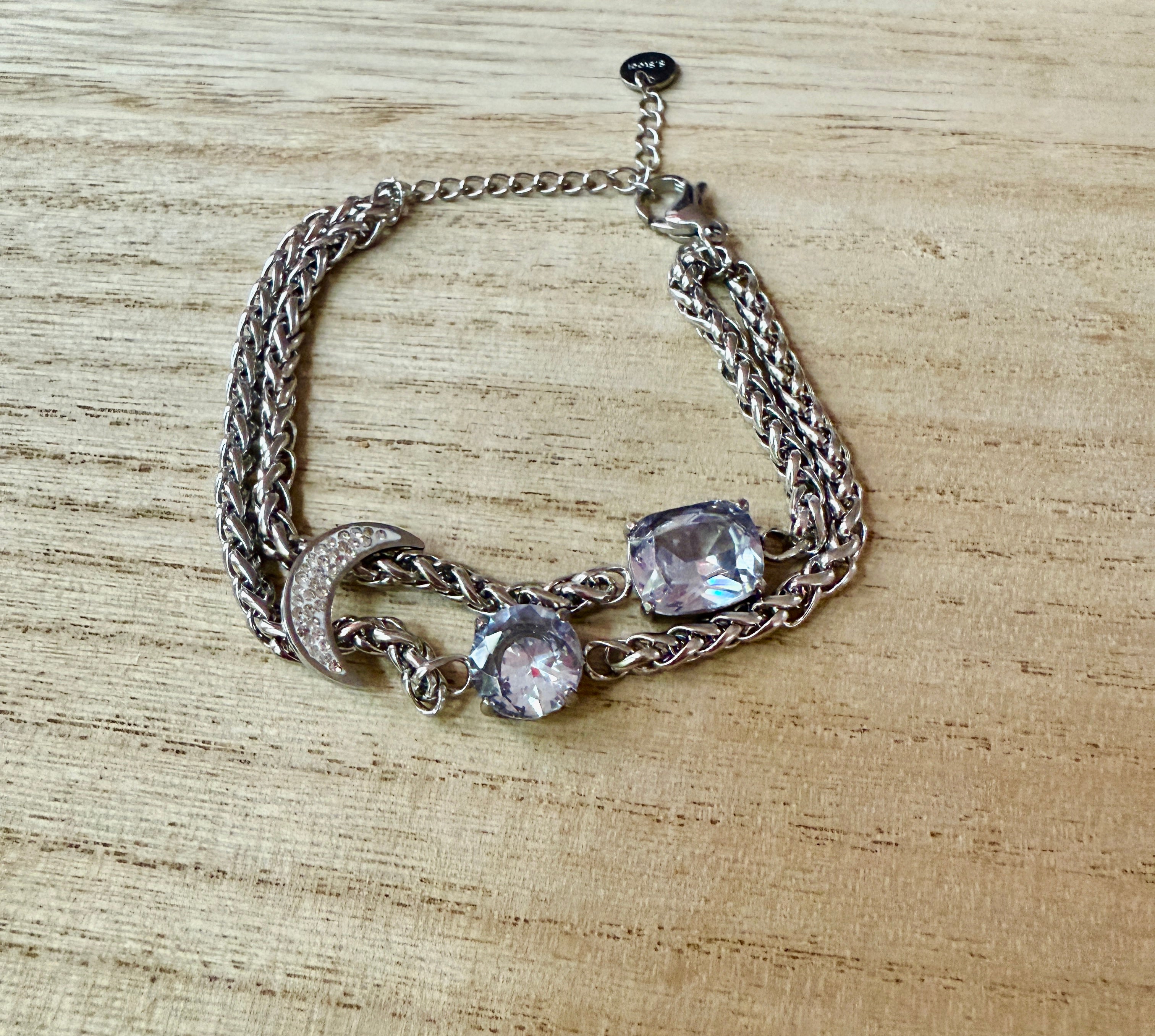 Stars and Moon Silver Bracelet