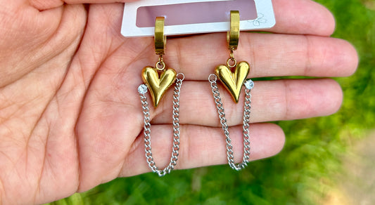 Gold Heart Earrings