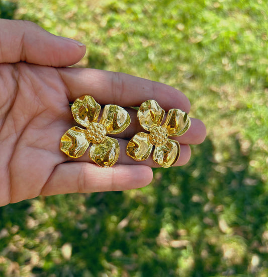 Gold Flowers Earrings