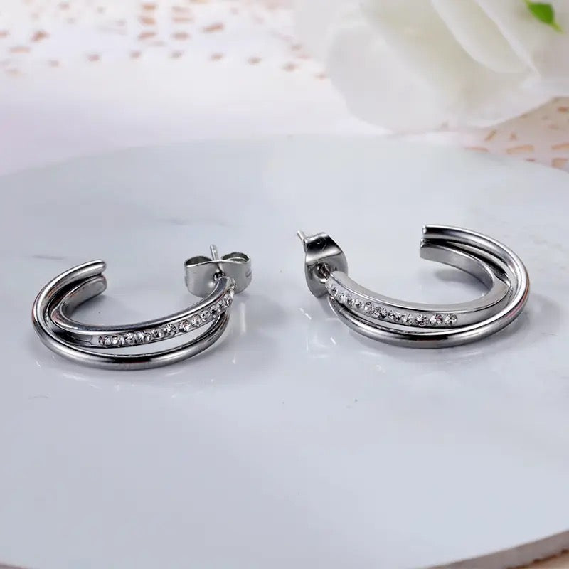 Silver Hoops